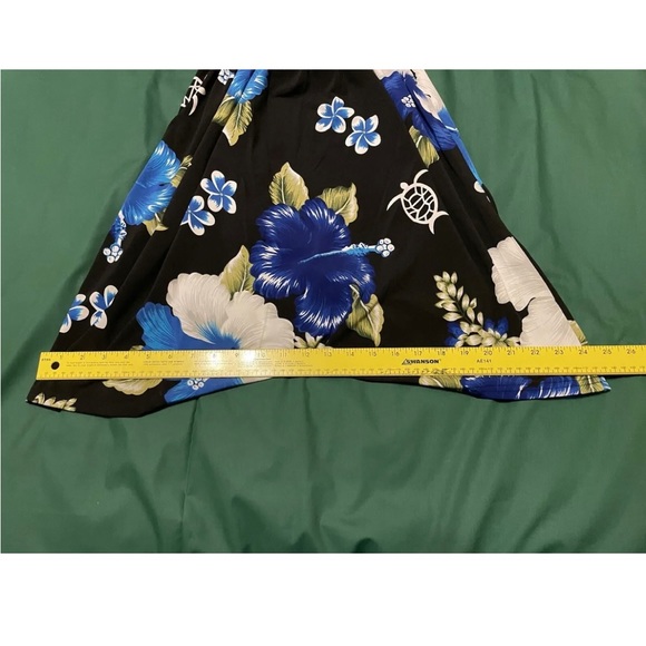 S&S Aloha Fashion Dress NWOT Medium Black Blue Stretchy Fabric - Picture 2 of 12